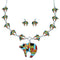 Multicolor Sterling Silver Bear Link Necklace Earrings Set PX37264